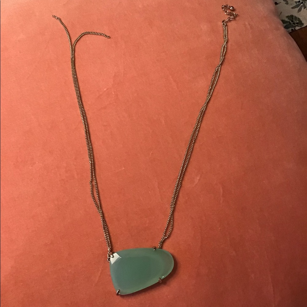 Kendra Scott green stone necklace w/ broken clasp